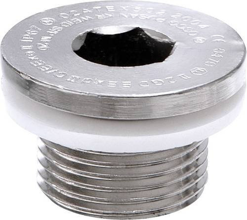 WISKA ATEX-Blindstopfen M40x1,5 mit Innensechskant aus vernickeltem Messing in Silber - Bild 1