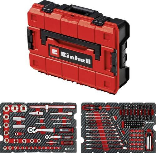 Einhell Werkzeugkoffer Mechanik E-Case 201-teilig in Rot aus Chrome Vanadium und Stahl - Bild 1