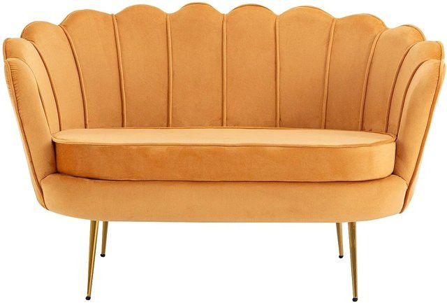 Pascal Morabito Muschelsofa Dandelion in Senfgelb mit Samtbezug, Breite: 124 cm - Bild 1