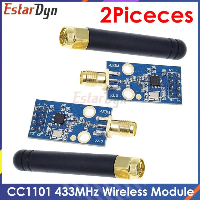 Estardyn 2er-Set CC1101 433MHz Funkmodul mit SMA-Antenne drahtloses Transceiver-Modul - Bild 1