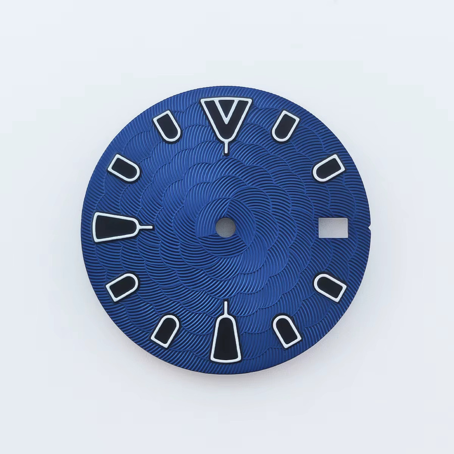 Manbushijie Zifferblatt, 28,5 mm, Schwarz, Blau, Grün, Weiß, NH35-Uhrwerk - Bild 2