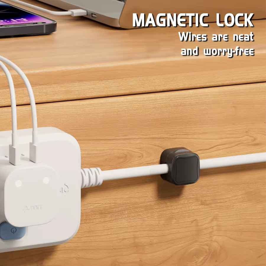 AKABEILA Magnetischer Kabelclip Kabelhalter in Schwarz als selbstklebender Drahtorganisator für Zuhause und Büro - Bild 2