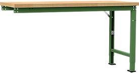 Manuflex Anbauwerkbank Profi Spezial in Resedagrün mit Multiplex-Tischplatte, B/T/H: 175 x 70 x 74 cm - Bild 1