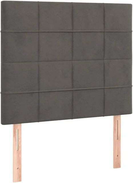 vidaXL LED Kopfteil aus Samt in Dunkelgrau mit USB-Ladeport und integrierter Beleuchtung, B/T/H: 100 x 5 x 118/128 cm - Bild 1
