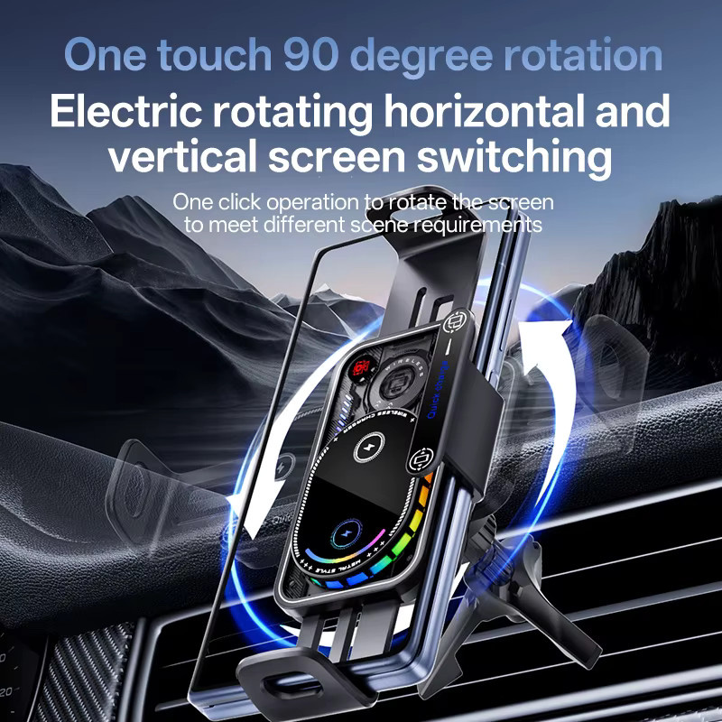 Samsung Kabellose Schnellladehalterung für Auto Luftauslass oder Armaturenbrett, Schwarz, Passend für Samsung Galaxy Z Fold 7/6/5/4 und Z Flip 7/6/5/4 - Bild 3