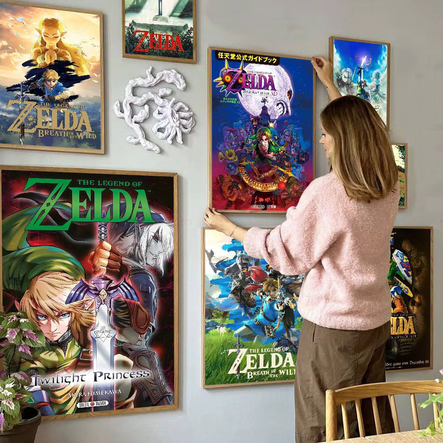 Potdemiel Zelda Video Game Wandaufkleber Whitepaper Sticker für dein Zimmer oder Café in Weiß und Multicolor - Bild 3