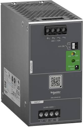 Schneider Electric Modicon ABLU Spannungsversorgung ABLU3A48100, getaktet, 380-500V AC, 3-phasig, 48V DC, 10A, 480W, grau - Bild 1