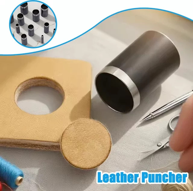 Runder Lederlocher Set aus Metall mit 15 Größen und Aufbewahrungskoffer für DIY-Bastelarbeiten - Bild 1