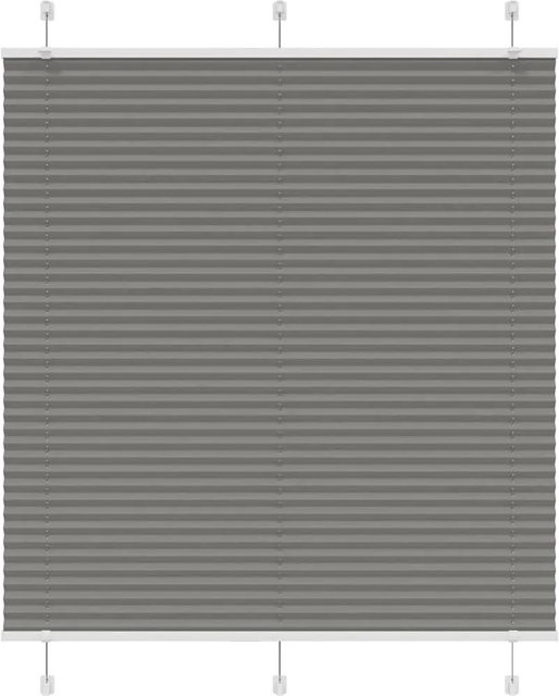 vidaXL Plissee Anthrazit semi-transparent aus Polyester B: 120 cm, H: 100 cm - Bild 1