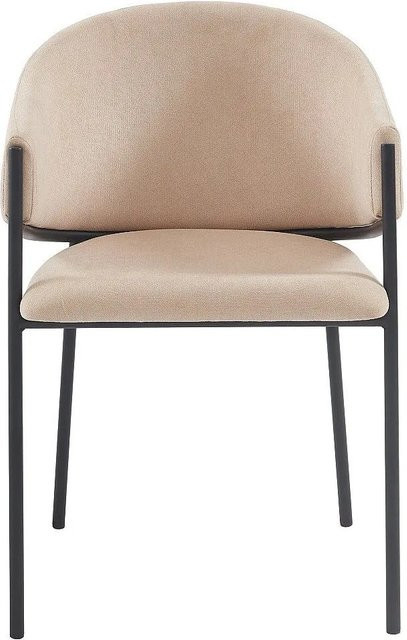 Vente-unique Stuhl Ordida in Beige mit Stoffbezug und Metallgestell, Höhe: 53 cm - Bild 1