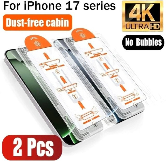 2 Stück DIXSG Full Cover Displayschutzfolie für iPhone 16, transparent, staubfreie Installation, gehärtete Folie - Bild 1