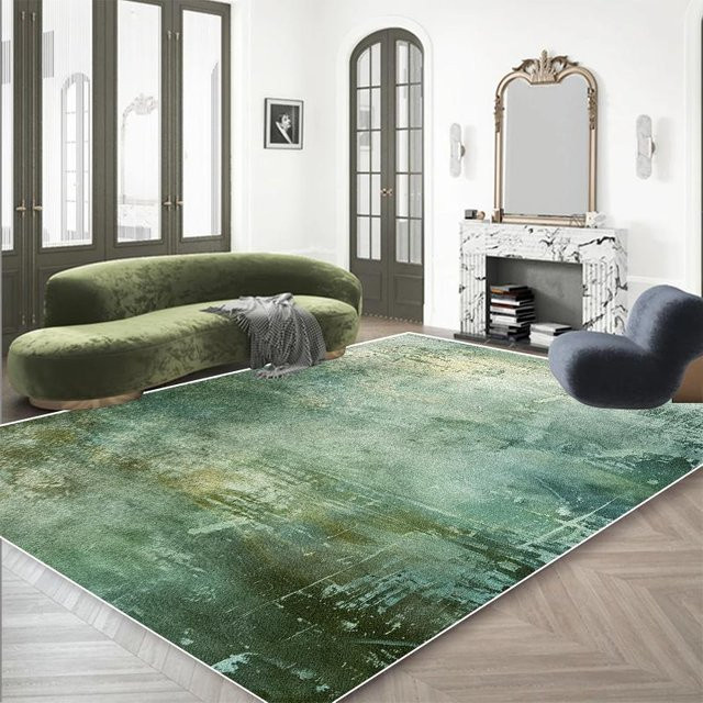 Karpetti Moderner Grüner Teppich mit Abstraktem Design, Rutschfest und Waschbar, Flanell, B: 200 cm, T: 300 cm - Bild 1