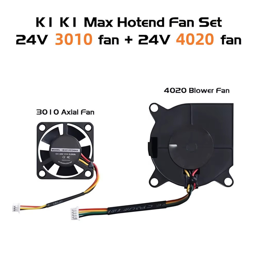 Creality K1-Serie Extruder-Lüfter-Set: DC 24V 4020 Gebläselüfter und 3010 Axiallüfter für K1, K1C und K1 MAX 3D-Drucker in Schwarz - Bild 2