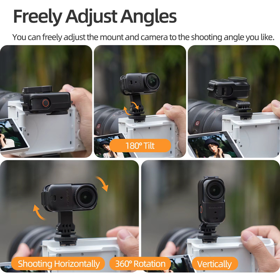 DJI OSMO NANO Erweiterungs-Montagehalterung für Action-Kameras und DSLR/spiegellose Kameras, Schwarz - Bild 5