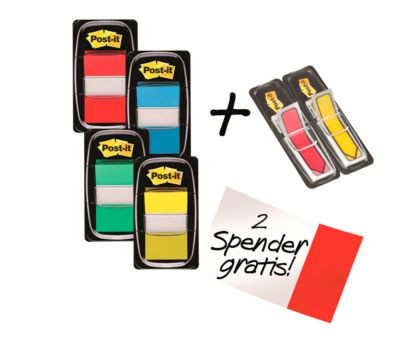 Post-it Index Haftstreifen Standard, farbsortiert, B: 2,54 cm, H: 4,32 cm, 4 x 50 Stück - Bild 2