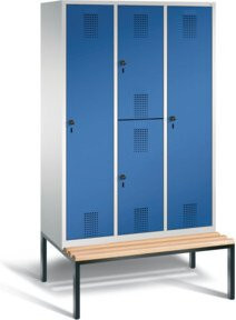 C+P Kombi-Spind Evolo mit Scharniertüren, Front Enzianblau, Korpus Lichtgrau und Gestell Schwarzgrau, H x B x T: 209 x 120 x 81,5 cm - Bild 1