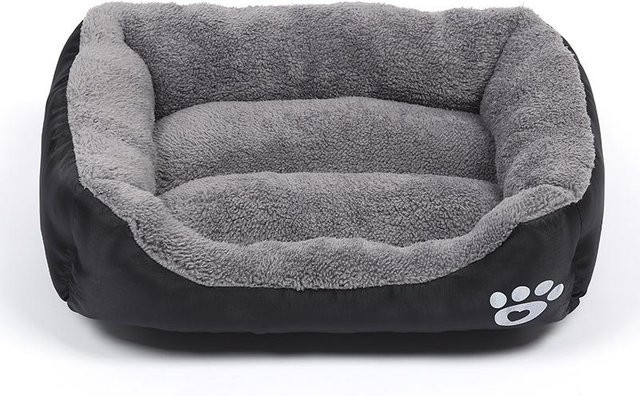 Orthopädisches Hundebett von NettlePike in Schwarz mit Kaschmir- und Polyestergewebe, B/T: 80 x 62 cm - Bild 1