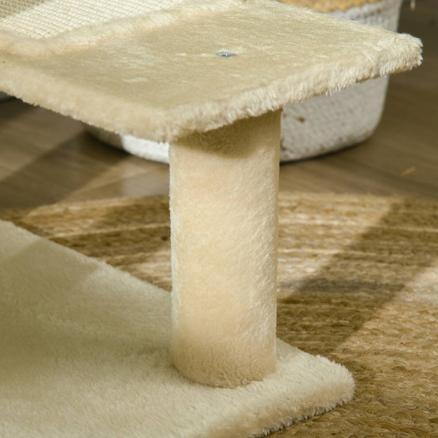 PawHut Katzenkratzbaum in Beige mit Sisalsäulen, B/T/H: 50 x 50 x 100 cm - Bild 4