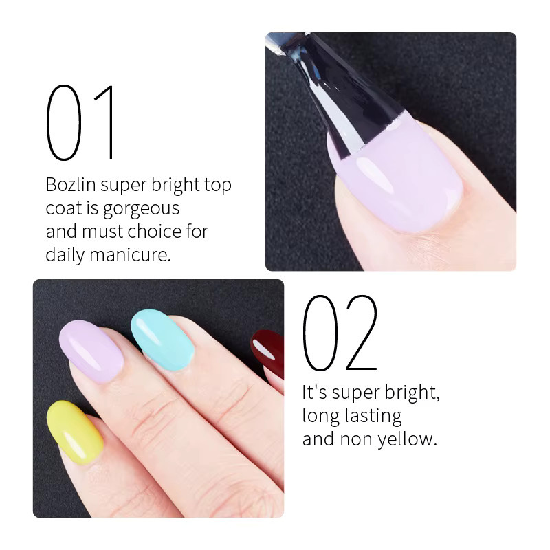 AWStorG Super Top Coat Nail Art Gel-Lack, klar, glänzend, 15 ml - Bild 4