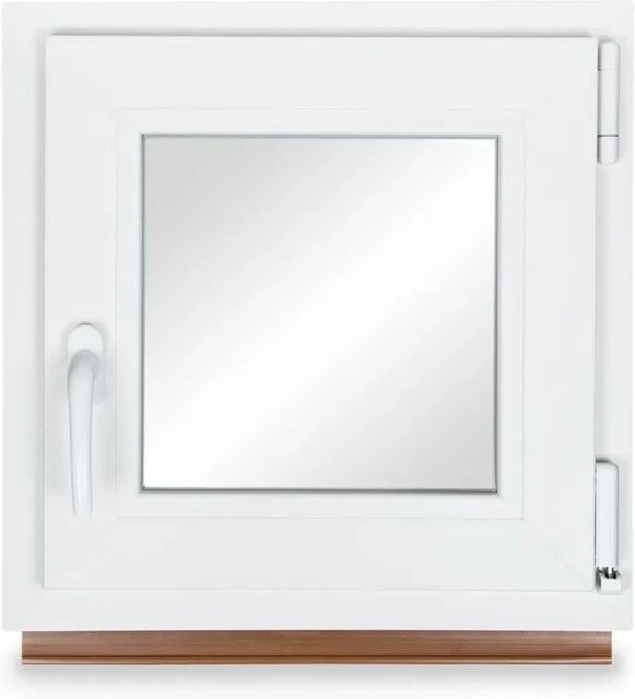 Neruli Kellerfenster aus Kunststoff in Weiß mit grauer Dichtung, Dreh-Kipp-Funktion, 2-fach Verglasung, B: 75 cm, H: 75 cm, DIN Rechts - Bild 1
