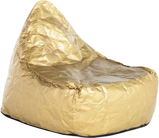 Beliani Sitzsack DROP Gold B: 75 cm, T: 63 cm, H: 73 cm - Bild 1
