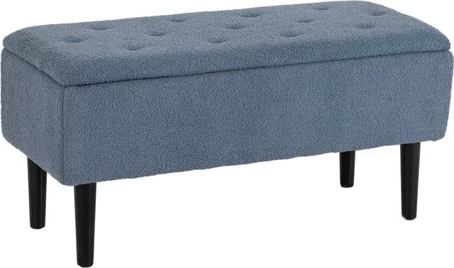 HOMCOM Polsterbank mit Stauraum und Klappdeckel in Blau, B/T/H: 95 x 38 x 45 cm - Bild 1