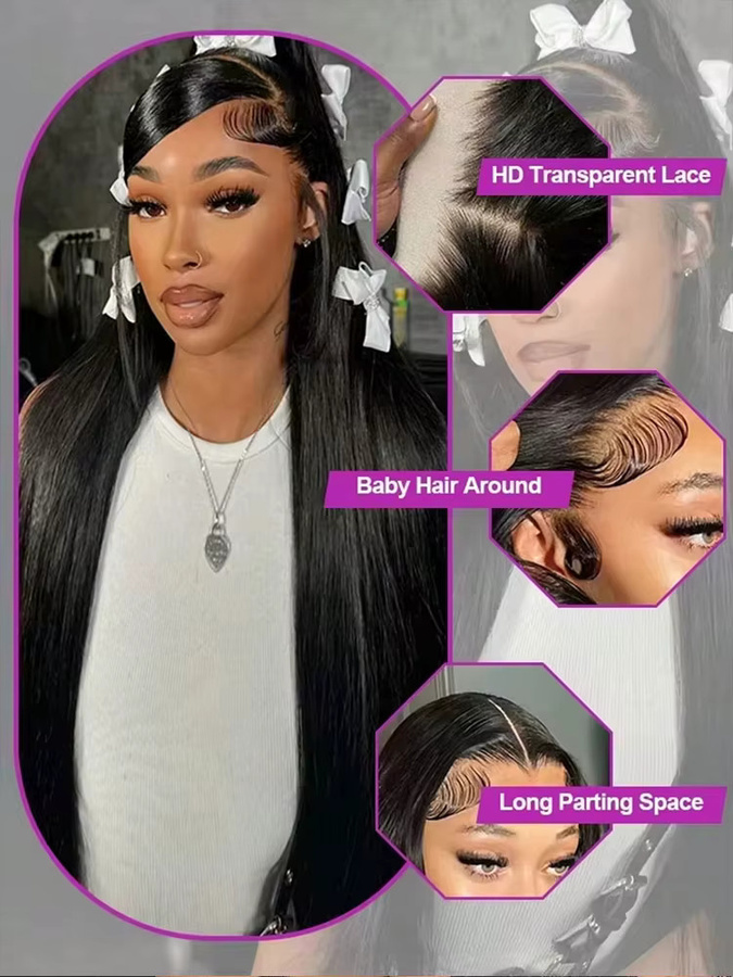 BUNGIOL Lace Front Perücke aus Echthaar, 40 Zoll, Damen - Bild 3