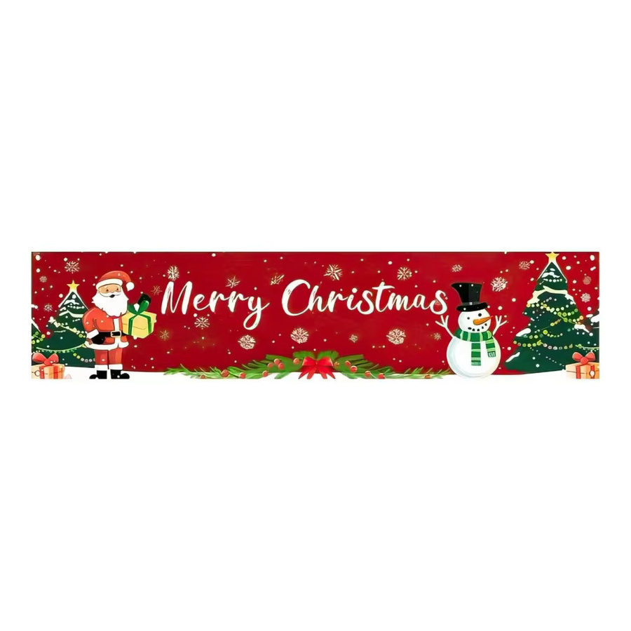 VIKAMA Weihnachts Banner mit Weihnachtsmann und Schneemann, Mehrfarbig, B/H: 180 x 35 cm - Bild 5