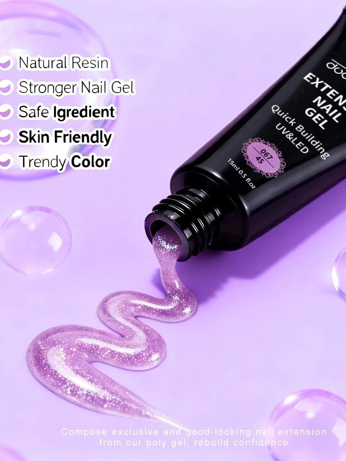 DUOLINGDAI Poly Gel Nagel-Set, 2 Farben, Klares Poly-Nagelgel - Bild 2