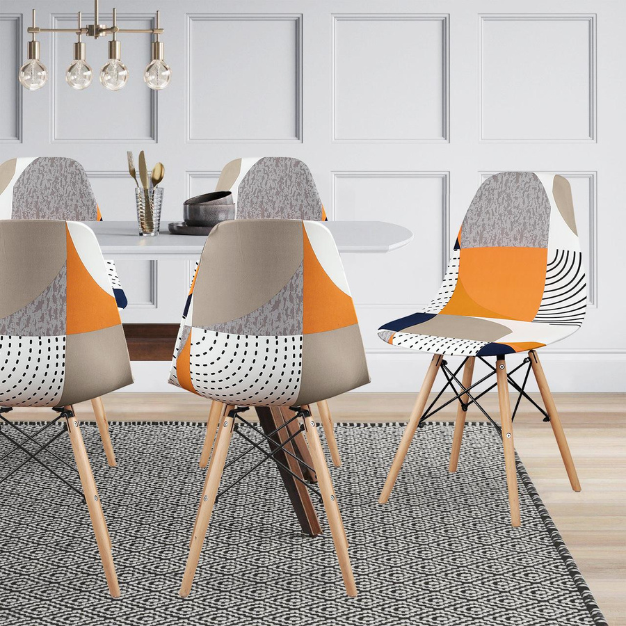Lellen Stuhlbezüge im Nordic Stil für Esszimmerstühle, 2er-Set, Multicolour, Stretch-Material aus Polyester und Elasthan - Bild 1