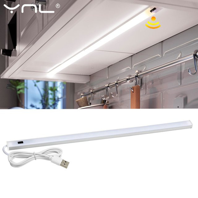 YNL USB LED Unterbauleuchte mit Bewegungssensor für Küche und Schlafzimmer, 3 Farben, Weiß - Bild 1