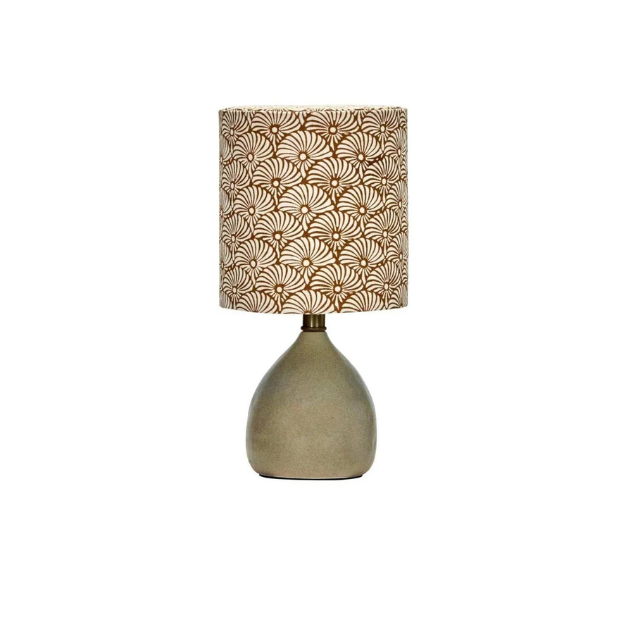 House Doctor Tischlampe Florie in Beige aus Keramik und Leinen, Höhe: 29 cm - Bild 1