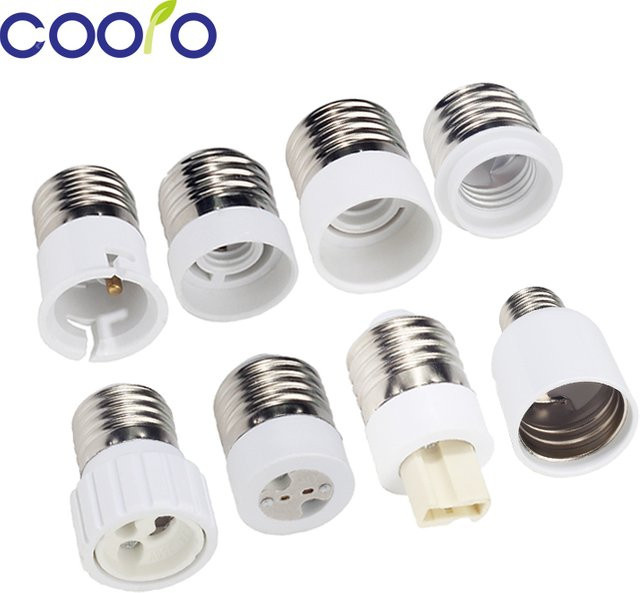 Coolo E27 Stecker auf E12 E14 E40 B22 MR16 G4 G9 GU10 Weibliche Lampenfassung Adapter in Weiß - Bild 1