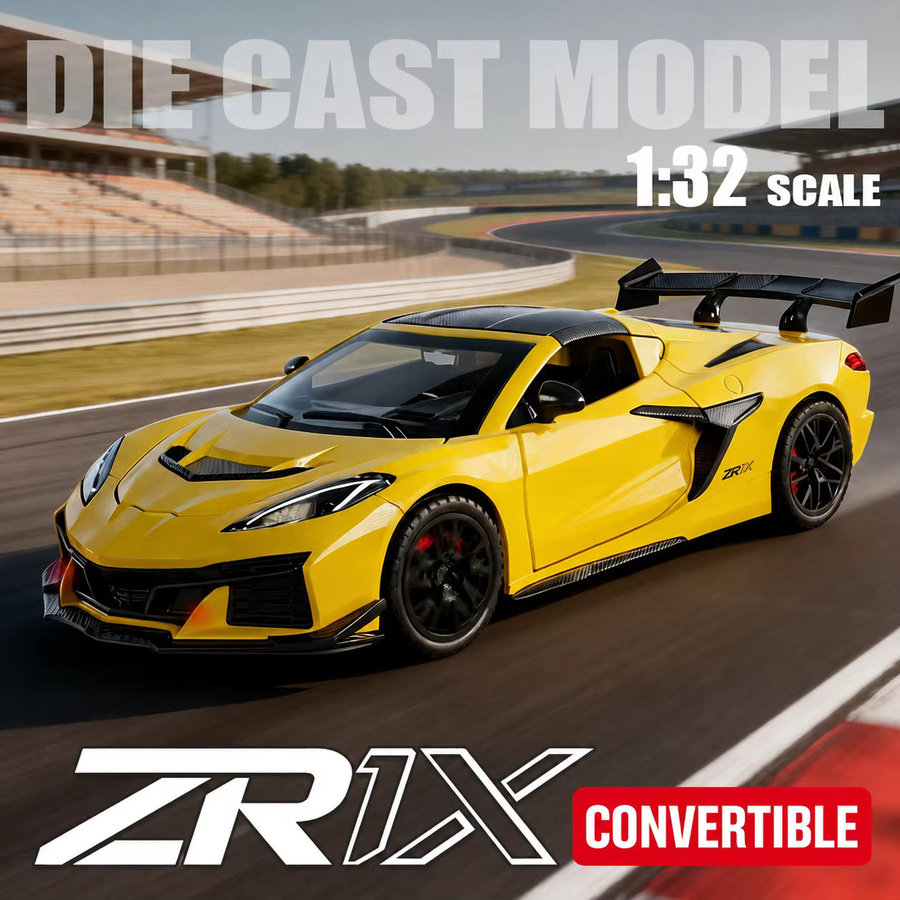 MAKEDA Corvette C8 ZR1X Super Sport Rennwagen, Spielzeugauto, 1:32, mit Licht und Sound, Rückziehfunktion - Bild 3