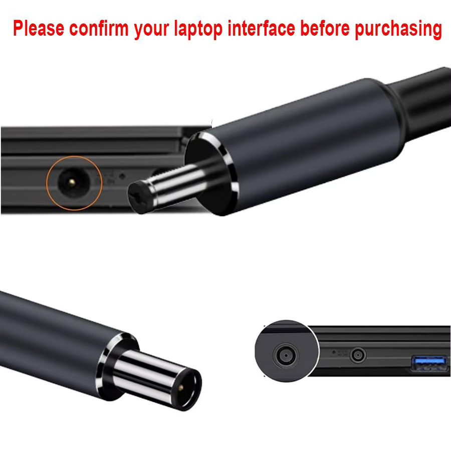 USB Typ C auf DC Konverter Kabel PD 140W Schnellladekabel für Laptop 20V 7A, Anschluss 5,5 x 2,5 mm, Schwarz - Bild 5