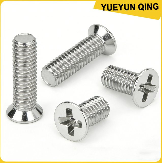 YUEYUN QING Senkkopfschrauben aus 304 Edelstahl mit Kreuzschlitz in Silber, M2 M2.5 M3 M4 M5 - Bild 1