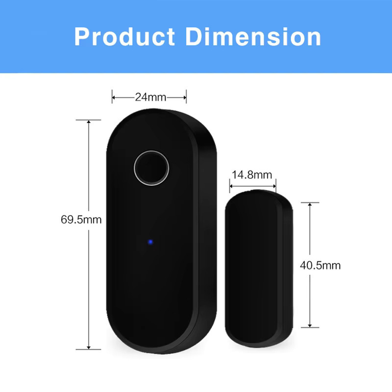 Tuya Smart Zigbee Tür und Fenster Sensor Schwarz zur Überwachung von Öffnen und Schließen für dein Smart Home Security System via Smart Life App - Bild 4