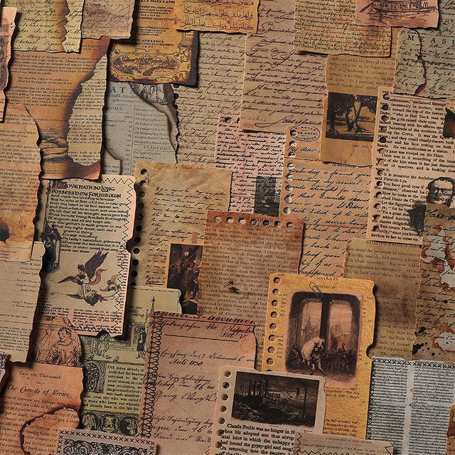JIANQI Vintage Scrapbook Bastelpapier für Literatur und Kunst in Multicolour, mattes Dekopapier für Fotoalben und Tagebücher - Bild 1