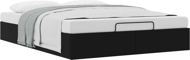 vidaXL Ottoman Bettgestell mit Lift-up-Funktion in Schwarz aus Kunstleder, B/T: 152 x 203 cm - Bild 1