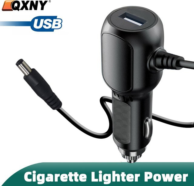 QXNY USB-Zigarettenanzünder-Adapter mit USB-C Anschluss für 12 V und 24 V, Netzteil für DashCam, GPS, DVR, Telefon und Tablet, Schwarz - Bild 1