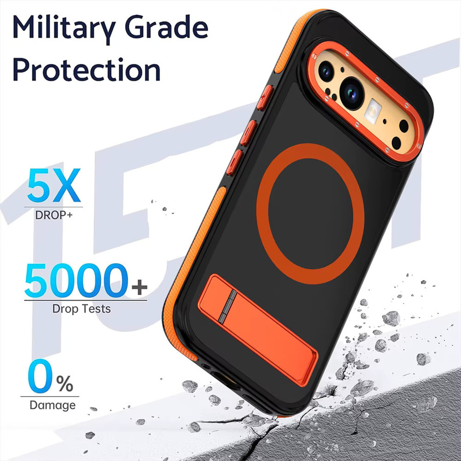 Stoßfeste magnetische Handyhülle für Google Pixel 9 und Pixel 10 Pro XL 5G mit Metall-Linsenring-Schutz in Schwarz - Bild 6