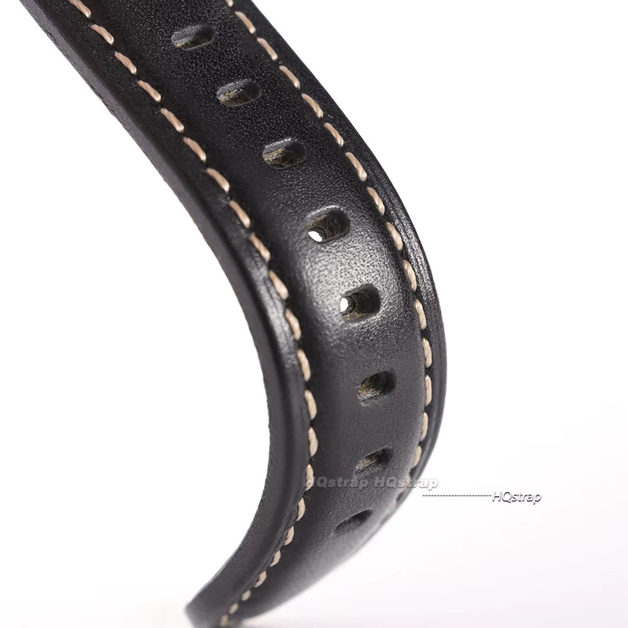 HQstrap Uhrenarmband Leder, Vintage, Schwarz, Unisex - Bild 5