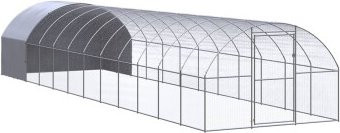 vidaXL Outdoor-Hühnerstall aus verzinktem Stahl und Kunststoff in Silber, B/T/H: 1200 x 300 x 200 cm - Bild 1
