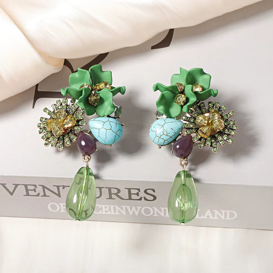 Erpels Ohrringe, Vintage Barock-Anhänger, Harz, Zirkonia, Damen, Bunt - Bild 2