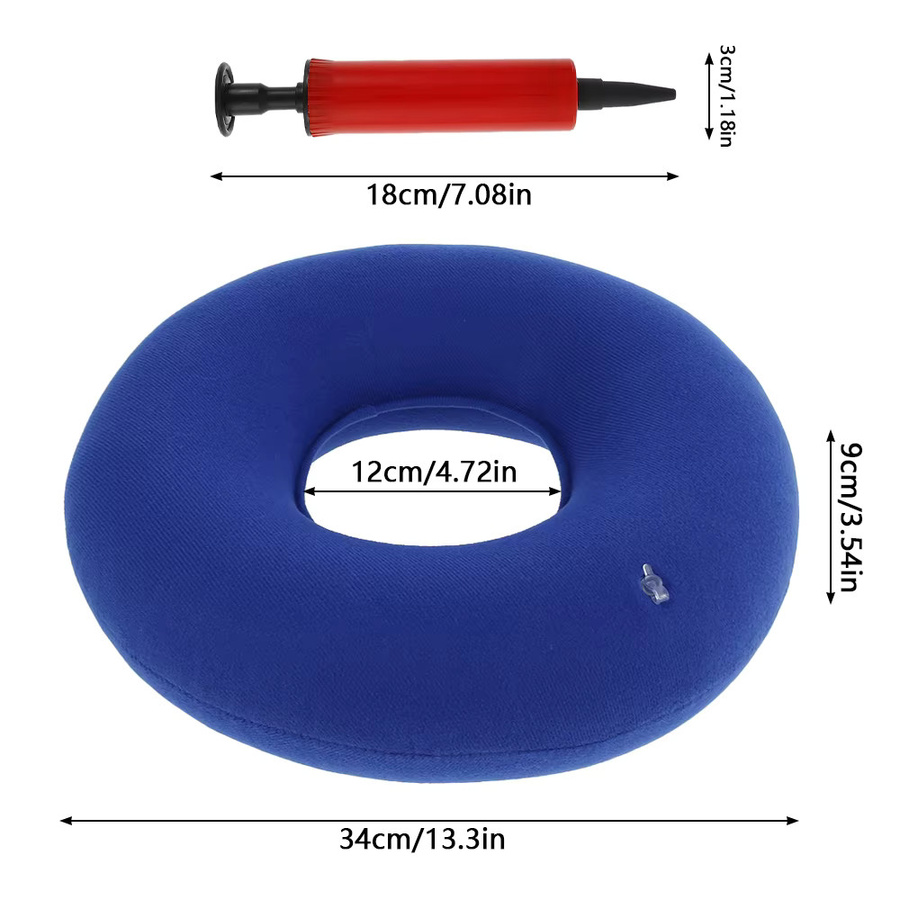 Willstar Aufblasbares Donut Kissen in Blau zur Schmerzlinderung und Dekubitusprophylaxe für Erwachsene - Bild 3