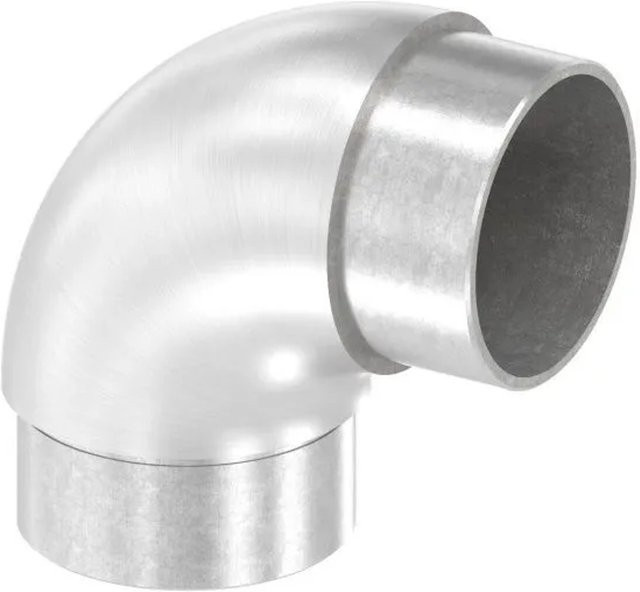 FeNau Rohrbogen aus Edelstahl V2A in Silber, 90 Grad, Durchmesser: 48,3 mm, Wandstärke: 2,0 mm - Bild 1