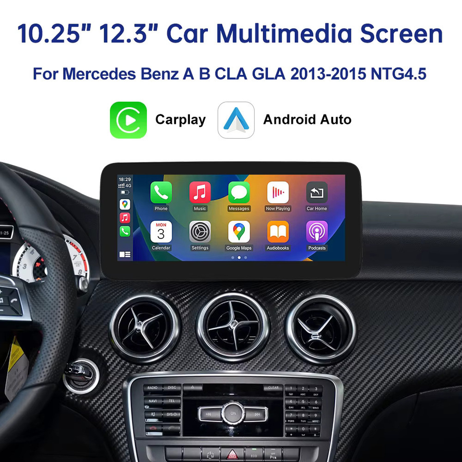 Road Top Touchscreen Multimedia Player mit GPS, CarPlay und Android Auto für Mercedes Benz B-Klasse, A-Klasse W176, CLA und GLA W246, NTG4.5, Schwarz - Bild 5