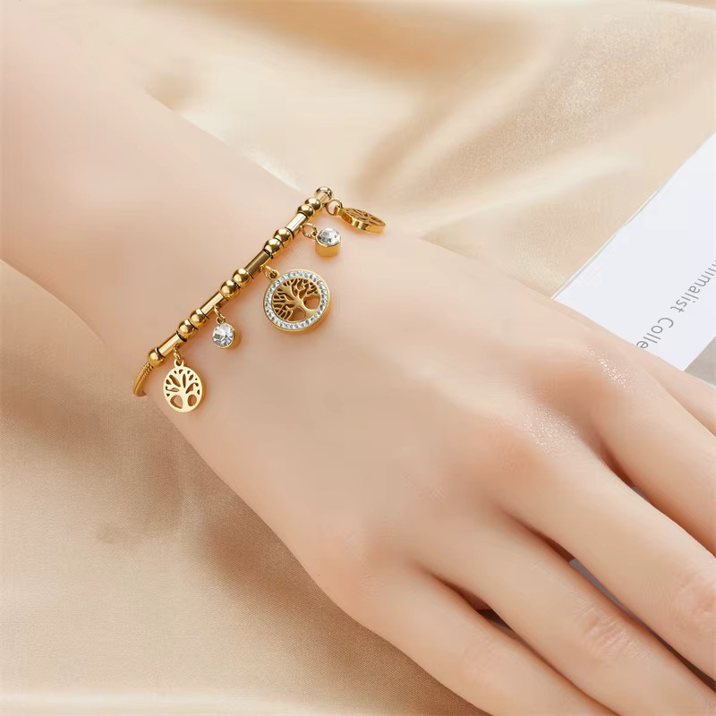 XIYANIKE Armband Edelstahl, Gold, Zirkonia, Damen - Bild 3