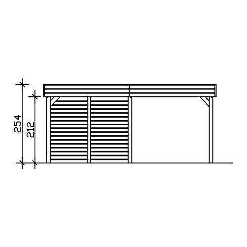 Skan Holz Flachdach-Doppelcarport Friesland Set 4 in Braun mit Geräteschuppen und Abstellraum, Breite: 557 cm, Tiefe: 708 cm - Bild 4