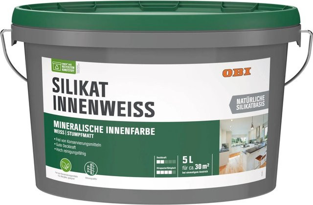 OBI Silikat-Innenfarbe Weiß matt 5 l - Bild 1